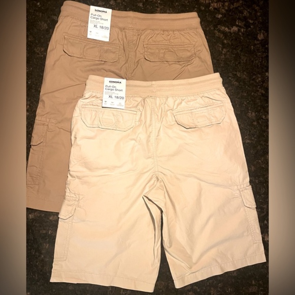 Boys XL Khaki Cargo Shorts (set of 2)